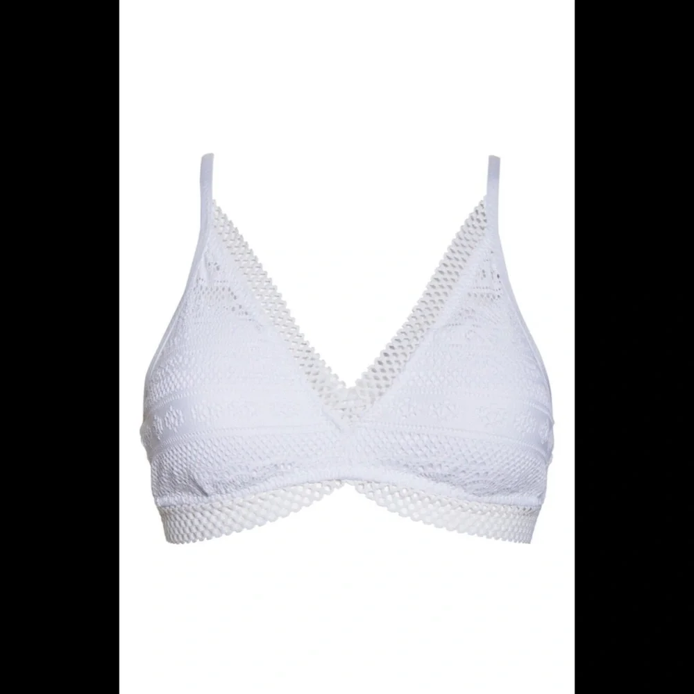 Used Becca Captured Crochet/Lace Bikini Top in White [SZ‎ Medium ]